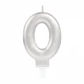  0 Rakam Mum Gümüş Renk