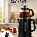 BUĞZ 0,9 L Cam Demlik ve 1,7 L Su Haznesi ile Çay Keyfi Yeni Nesil
