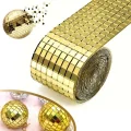 BUĞZ 1 Metre Uzunluğunda Gold Renk Aynalı Mozaik Taşlı Dekor Bandı 4 cm x 1 mt