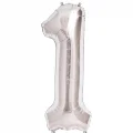 1 Rakam Folyo Balon Gümüş  40 inç