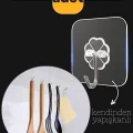 BUĞZ 10'lu Şeffaf Kendinden Yapışkanlı Güçlü Askı Kancası, Banyo Mutfak Organizer, İz Bırakmaz Pratik Askı