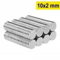 BUĞZ 10 Adet 10x2mm Yuvarlak Neodyum Mıknatıs Güçlü Magnet Nikel Kaplamalı