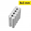 BUĞZ 10 Adet 8x3mm Yuvarlak Neodyum Mıknatıs Güçlü Nikel Kaplamalı Kaliteli Dayanıklı Magnet