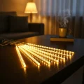 BUĞZ 10lu 45 cm Plastik Meteor LED USB 2M Kablo Sarı Renk Ağaç Işığı – Renk Değiştiren Asmalı Dekoratif Bahçe ve Dış Mekan Aydınlatması
