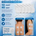 BUĞZ 10 Paket, 40 Adet Nais Gold Tens Elektrod Pedi 5x5 Cm Extra Güçlendirilmiş Yapışkanlı Kumaş, Tens Pedi Elektrot – Cilt Dostu Jel – Yüksek İletkenlik – Tens Cihazları İle Uyumlu