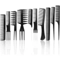  10 Parça Profesyonel Kuaför Tarak Seti - Saç Kesim, Ayırma, Şekillendirme Ve Fön Tarağı