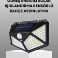 BUĞZ 100 LED Solar Lamba Hareket Algılamalı Bahçe Duvar Dış Mekan Aydınlatma