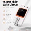 BUĞZ 10.000 mAh Bataryalı, Dijital Göstergeli Taşınabilir Powerbank