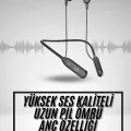 BUĞZ 100Saat Uyumlu Bluetooth Kulaklık Kablolu ANC Özellikli Kulaklık - BUĞZ