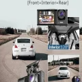 BUĞZ 1080p 3 Kameralı Araç İçi Kamera IPS Ekranlı Ultra Geniş Açılı Gece Görüşlü G Sensörlü