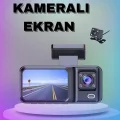 BUĞZ 1080P 3 Lensli WİFİ Araç İçi Kameralı Ekran DVR Kaydedici Gece Görüşlü - Lisinya