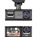  1080P Dash Cam Full Hd Araç içi Kamera Ön Arka ve İç Kayıt 3 Kamera Gece Görüşlü G Sensör Geniş Açı