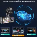  1080P Dash Cam Full Hd Araç içi Kamera Ön Arka ve İç Kayıt 3 Kamera Gece Görüşlü G Sensör Geniş Açı
