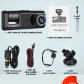  1080P Dash Cam Full Hd Araç içi Kamera Ön Arka ve İç Kayıt 3 Kamera Gece Görüşlü G Sensör Geniş Açı