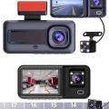 BUĞZ 1080p Sürüş Kaydedici 2 İnç Araç Araba Ön İç Arka DVR IPS Ekran