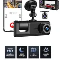  1080p Wifi Full Hd Araç Içi Kamera Arka Ön Iç Kayıt 3 Kamera Gece Görüşlü Gsensör Geniş Açı