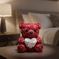 BUĞZ 10cm 3D Özel Baskı Kalpli Ayıcık Romantik Hediye Objesi