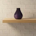 BUĞZ 11 cm Mor Minimal Çizgili Vazo Masa Üstü Şık Dekor Objesi