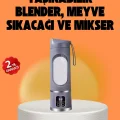 BUĞZ 12 Bıçaklı Şarjlı Meyve Sıkacağı – Tip-C Taşınabilir Blender 450 ml