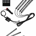  12 Ledli RGB Işıklı Araç Içi Ayak Altı Led Oto Ampul Kumandalı 7 Renk