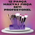 BUĞZ 12 Parça Yumuşak Kıllı Makyaj Fırçası Seti Yüz ve Göz Makyajına Uygun Profesyonel Kullanım