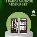 BUĞZ 12 Parçalık Özel Deri Çantalı Kişisel Bakım Seti