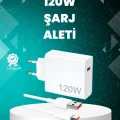 BUĞZ 120 Watt Güçlü Hızlı Şarj Adaptörü Huawei P30 P40 Mate 20 Pro Uyumlu