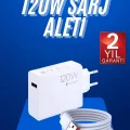 BUĞZ 120 Watt Turbo Hızlı Şarj Aleti Seti Hızlı Şarj Adaptörü Beyaz - Lisinya