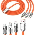 BUĞZ 120W 3 İn 1 Uyumlu Silikon Şarj Kablosu Hızlı Şarj Kablosu