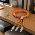 BUĞZ 120W Hızlı Şarj Destekli 3ü 1 Arada Çok Amaçlı Şarj ve Veri Aktarım Kablosu
