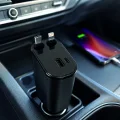 BUĞZ 120W Hızlı Şarj Destekli 4ü 1 Arada Araç Şarj Cihazı Type-C, Lightning, USB ve USB-C Çıkışlı - BUĞZ