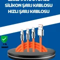 BUĞZ 120W Şarj Destekli 3’ü 1 Arada Çoklu Şarj Kablosu – 1.2 Metre
