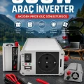 BUĞZ 500W 12V Akü İnverteri 220V AC Çıkışlı USB Portlu Fanlı Güç Dönüştürücü Araç Karavan Kullanımı