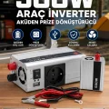 BUĞZ 500W 12V Akü İnverteri 220V AC Çıkışlı USB Portlu Fanlı Güç Dönüştürücü Araç Karavan Kullanımı