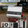 BUĞZ 500W 12V Akü İnverteri 220V AC Çıkışlı USB Portlu Fanlı Güç Dönüştürücü Araç Karavan Kullanımı