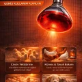 BUĞZ 150W Isıtıcı Ampul Kırmızı Isı Lambası Civciv Kümes Kuluçka E27 Duy Isıtma Ampulü