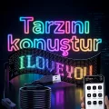 BUĞZ 16x96 LED Yazı Paneli 60 cm Esnek RGB Işıklı Programlanabilir Ekran