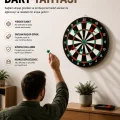 BUĞZ 17 İnç Dart Tahtası Sağlam Ahşap Gövde ve Uzun Ömürlü Kullanım
