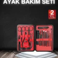  17 Parça Manikür Seti Taşınabilir Özel Çantalı El ve Ayak Bakımı Tırnak Batığı Temizleme