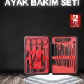 BUĞZ 17 Parça Manikür Seti Taşınabilir Özel Çantalı El ve Ayak Bakımı Tırnak Batığı Temizleme