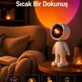BUĞZ 180 Derece Dönebilen Astronot Masa ve Gece Lambası Projektör