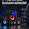 BUĞZ 2+1 RGB LED Işıklı Güçlü Bas Sistemli Bilgisayar Hoparlörü
