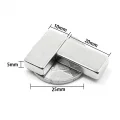 BUĞZ 2 Adet 20x10x5 mm Neodyum Magnet N35 Güçlü Mıknatıs Köşeli ve Dayanıklı Nikel Kaplama