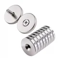 BUĞZ 2 Adet 25x10/5x5,5 mm Neodyum Mıknatıs Havşa Delikli Magnet Vida Atılabilir N35 Nikel Paslanmaz