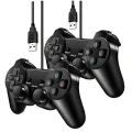 BUĞZ 2 adet siyah bluetooth bağlantılı PC uyumlu titreşimli analog joystick oyun kolu