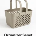 BUĞZ 2li Gri Kulplu Organizer Sepet Mutfak Banyo Düzenleyici Taşıma Seti