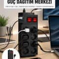 BUĞZ 2 Metre Güçlü Çoklu Priz 8 Soket Yeni Nesil