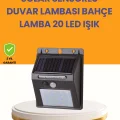 BUĞZ 20 LED Güneş Enerjili Hareket Sensörlü Dış Mekan Duvar Lambası