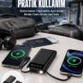 BUĞZ 20.000 Mah Led Işıklı LCD Ekran USB Girişli Type-C Lightning Powerbank Yeni Nesil