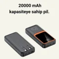  20000 mAh Powerbank | Çok Kablolu, Dijital Göstergeli, Yüksek Hızlı Şarj Cihazı
